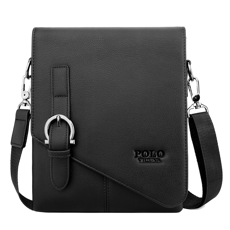 

Мужская сумка через плечо Polo Vicuna черная (1019-BL)