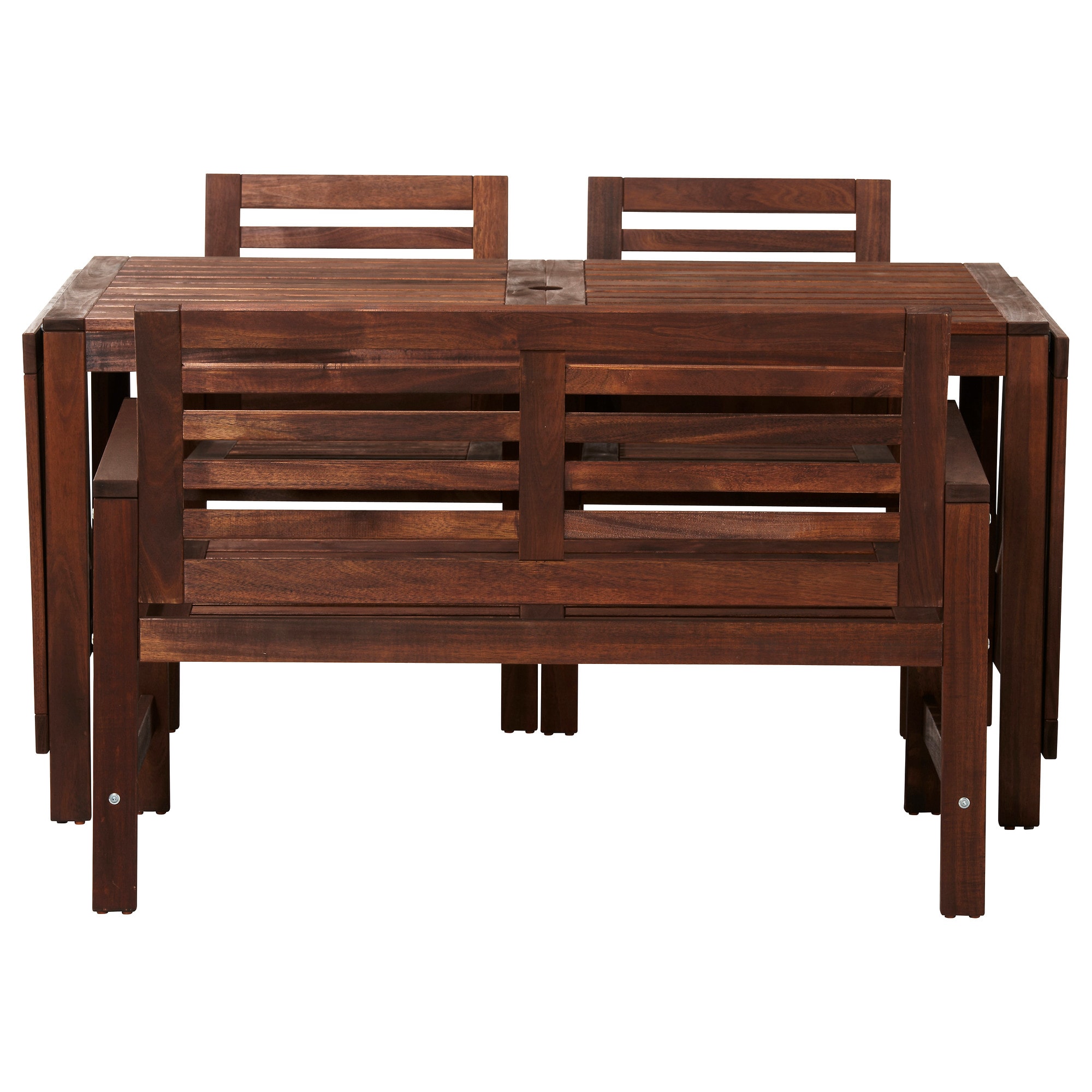 

Стол+2кресла+скамья IKEA ЭПЛАРО коричневая морилка 498.984.78