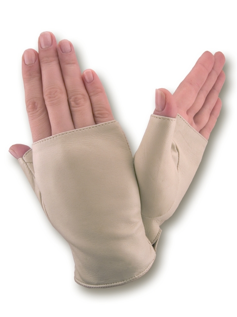 

Перчатки митенки женские GlovesUA Итальянская кожа мод.380 р.7 бежевые