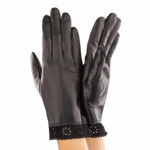 

Перчатки женские GlovesUA мод.205 р.6.5 черные (оборка замш)