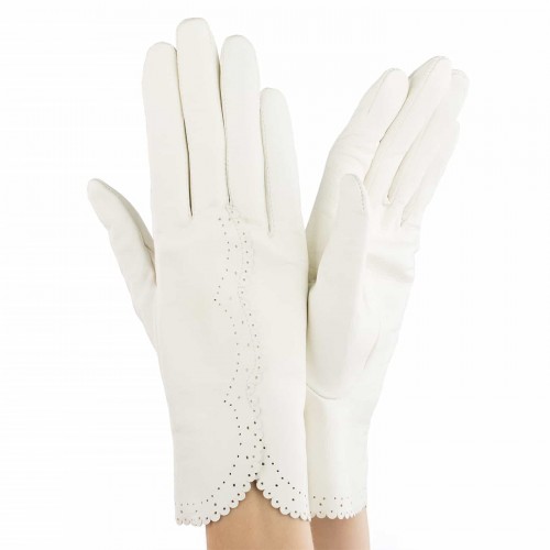 

Перчатки женские GlovesUA Итальянская кожа мод.82 р.6.5 белые