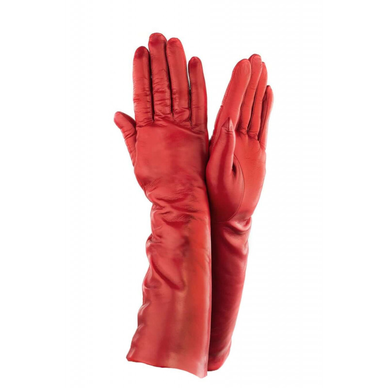 

Перчатки женские длинные GlovesUA Итальянская кожа мод.052-40 р.8 красные