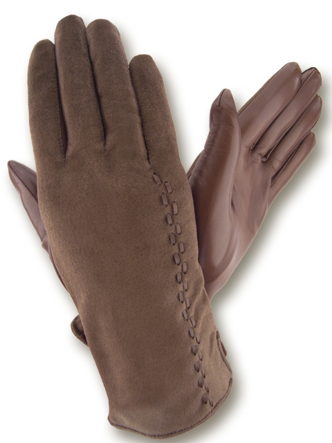 

Перчатки женские GlovesUA Итальянская кожа+замша мод.172 р.7 тауп