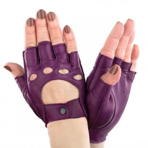 

Перчатки женские автомобильные GlovesUA Итальянская кожа мод.244 р.8.5 фиолетовые