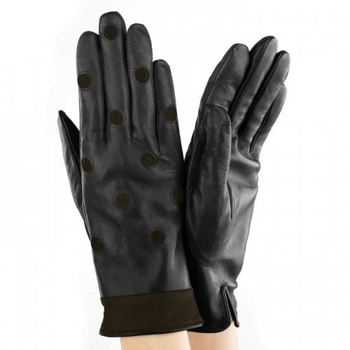 

Перчатки женские GlovesUA мод.292 р.6.5 черные с коричневыми вставками