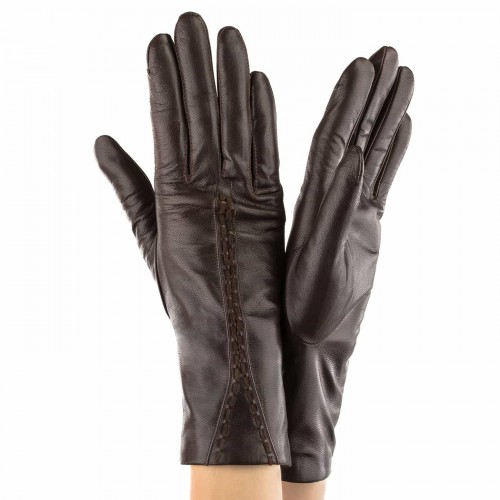 

Перчатки женские GlovesUA Итальянская кожа мод.220 р.7.5 темно-коричневые