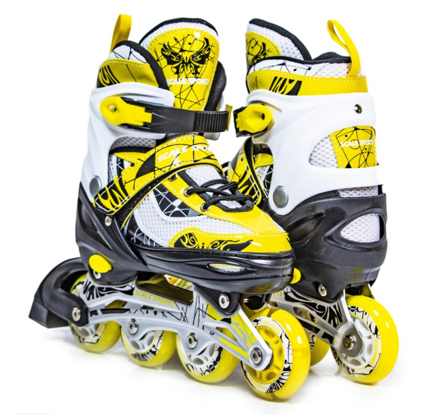

Раздвижные детские роликовые коньки Scale Sports LF 967, размер 36-39, Желтые
