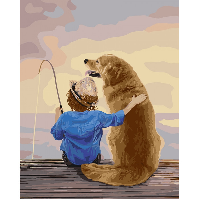 

Картина по номерам. На рыбалке 40*50см KHO2341