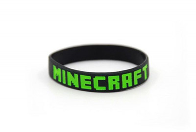 

Силиконовый браслет Minecraft черный