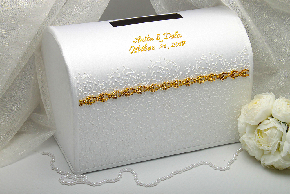

Свадебный сундук Vizzara для поздравительных конвертов и открыток Gold Crystal