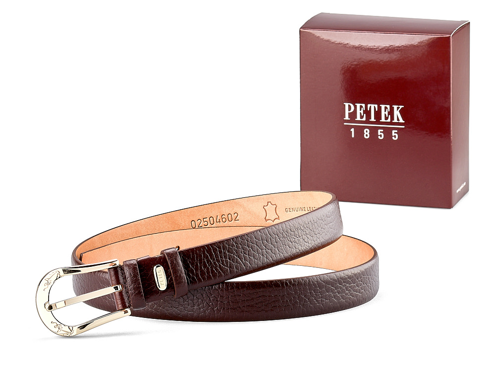 

Женский кожаный ремень Petek 1855 02504602 (046-02) коричневый