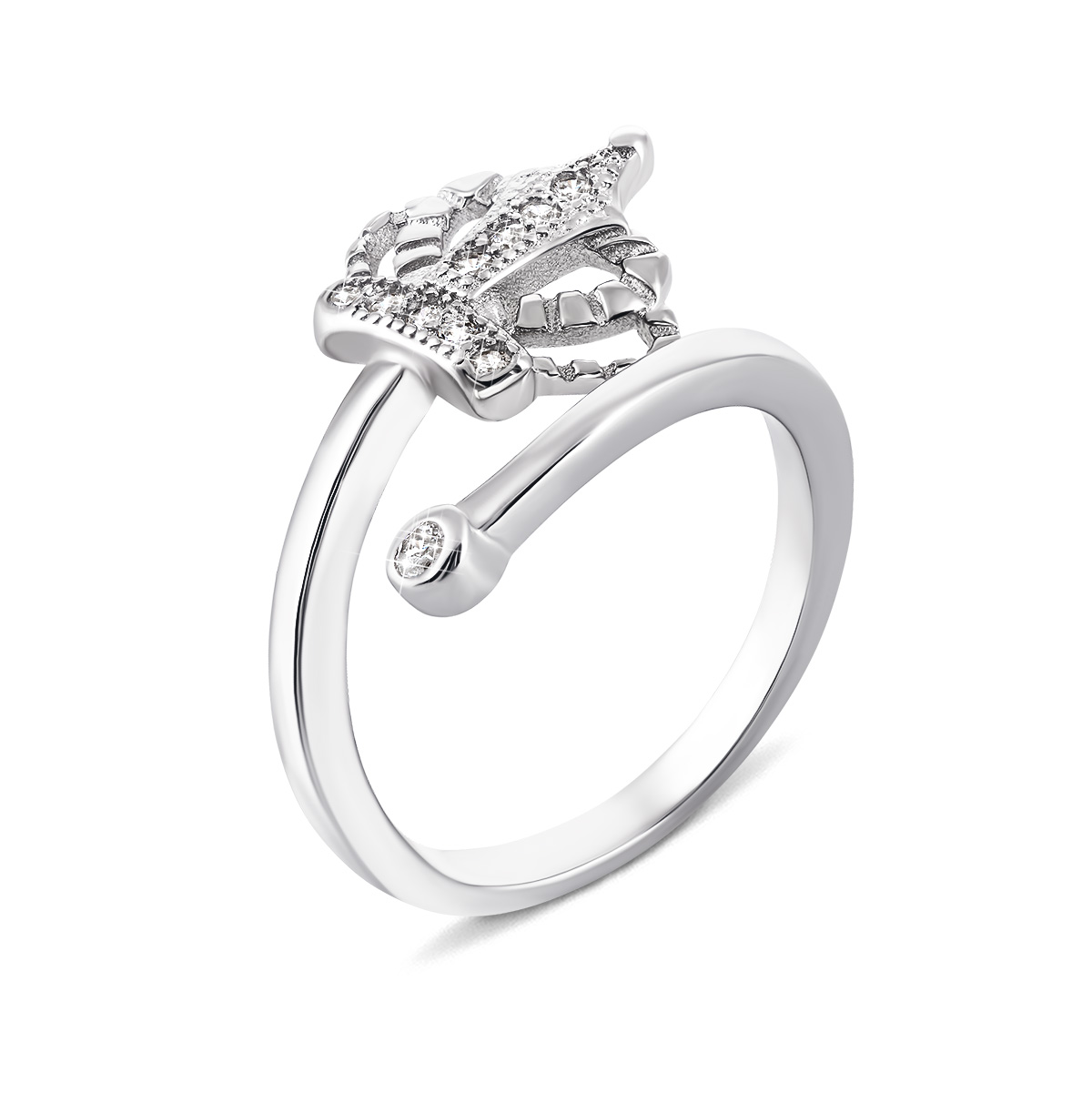 

Серебряное кольцо Корона с фианитами FD867