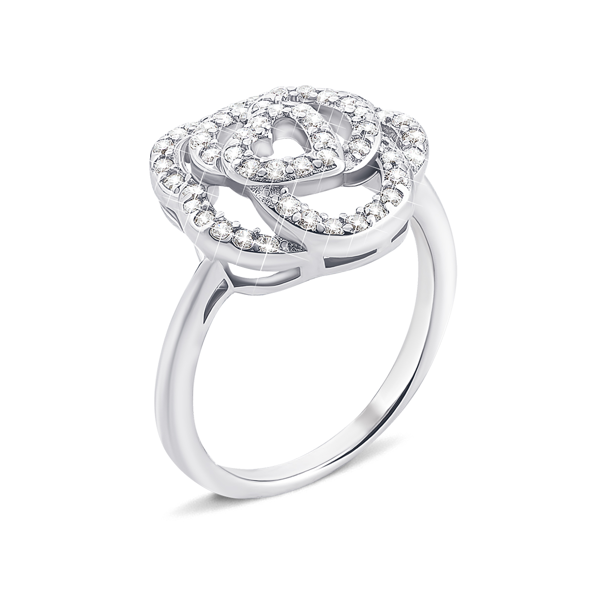

Серебряное кольцо «Цветок» с фианитами 18.5 размер S559r