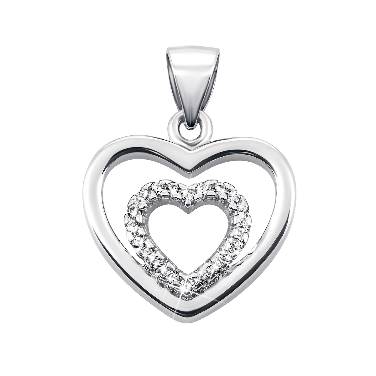 

Серебряная подвеска Сердце с фианитами 1PE66940