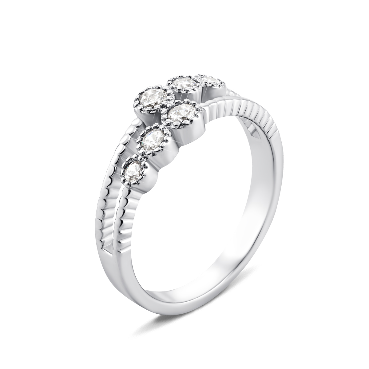 

Серебряное кольцо с фианитами 15.5 размер 1RI50409