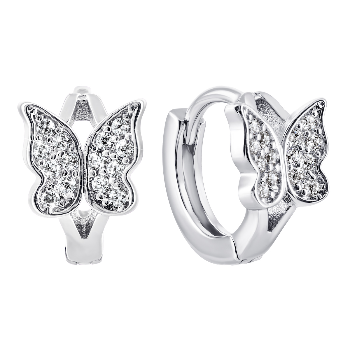

Серебряные серьги Бабочки с фианитами 1EA82353-E/12/1