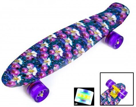 

Пенни Борд Penny Board Принт 22" LED колеса Орхидея 54 см (ZPL212)