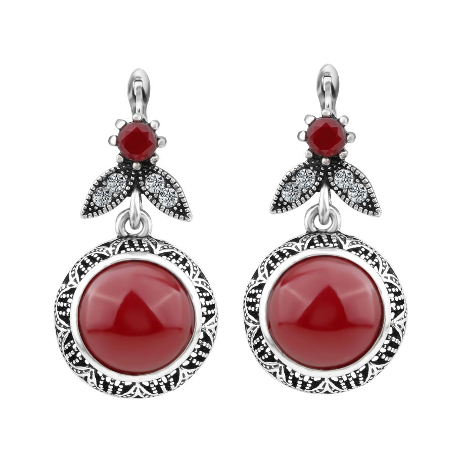 

Серьги подвески с камнями Фирузе 8044