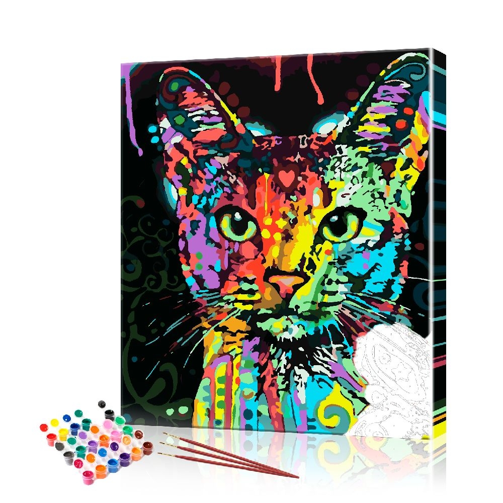 

Картина по номерам ArtSale "Цветная кошка" PBN0559 размер 40х50 см