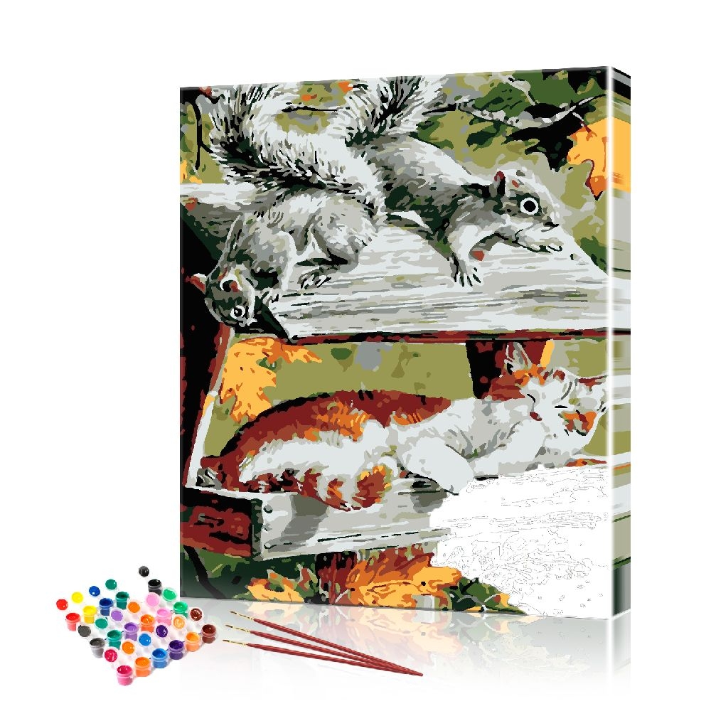 

Картина по номерам ArtSale "Кот и белки" PBN0749 размер 40х50 см