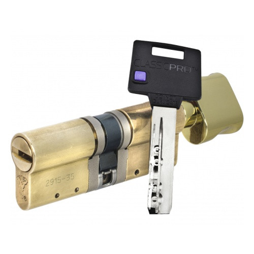 

Цилиндр Mul-T-Lock Classic PRO ключ/поворотник латунь 80 мм 35х45Т