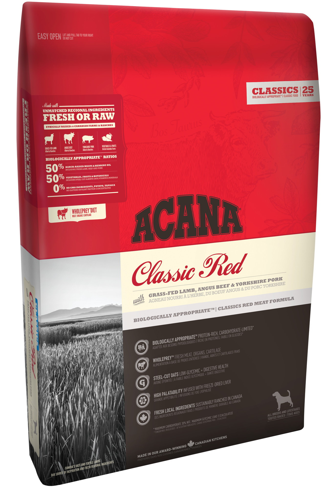 

Сухий Корм ACANA CLASSIC RED для собак всіх порід та всіх стадій життя з м’ясом бичків, поросят та ягнят 6 кг (064992561604) (a56160)