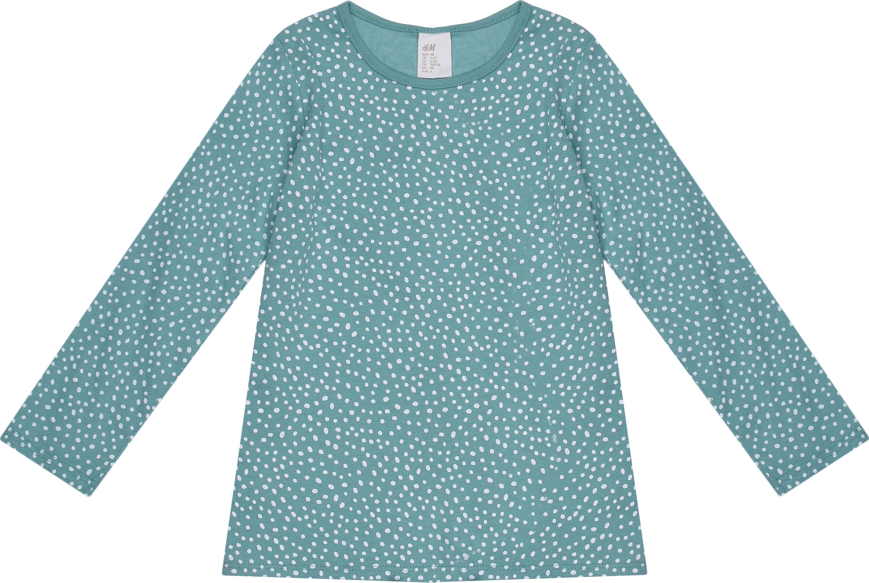 

Футболка с длинными рукавами H&M 06490108 68 см Светло-бирюзовая