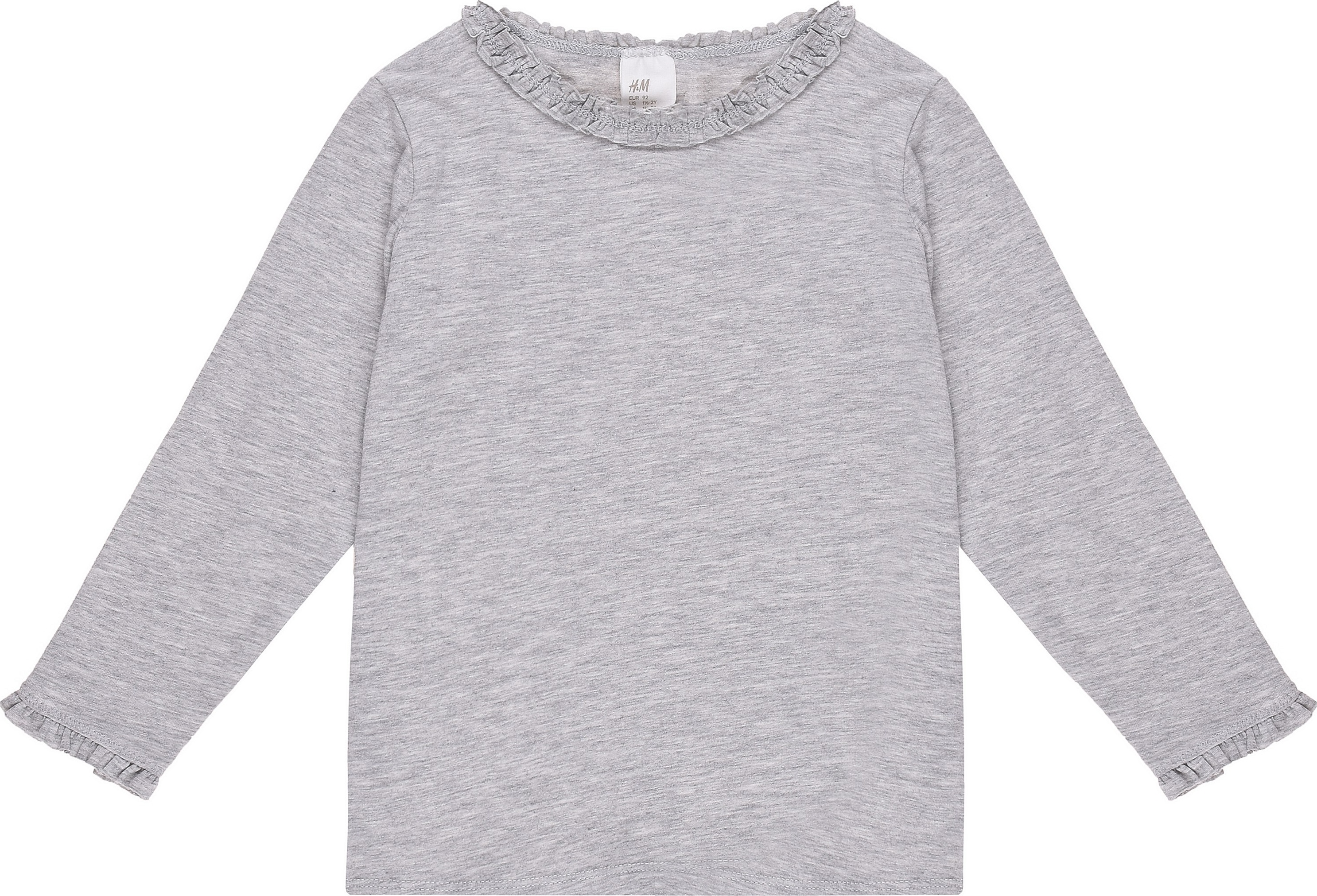 

Футболка с длинными рукавами H&M 06980139 86 см Серая