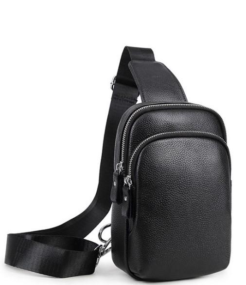 

Мужской черный кожаный слинг на плечо Tiding Bag TDNGBGA25F-1922A