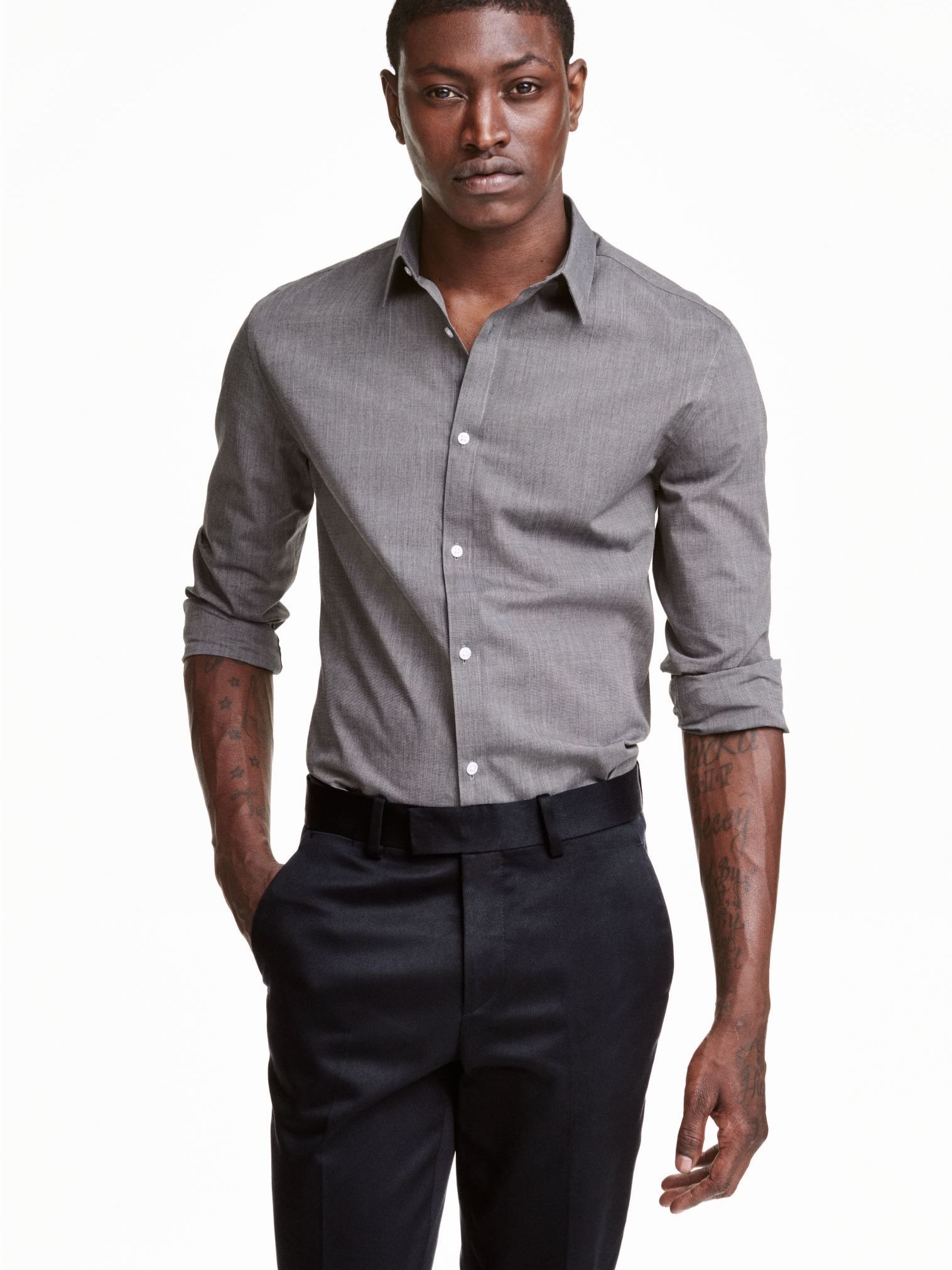 

Рубашка H&M KK4005314 S Темно-серая