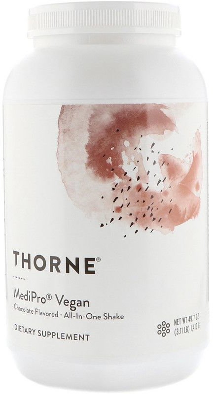 

Витамины Thorne Research Medipro Vegan All-In-One 49.7 oz (1,410 g) Shake Chocolate Суперфуд, мульти-комплекс белка вегетарианский