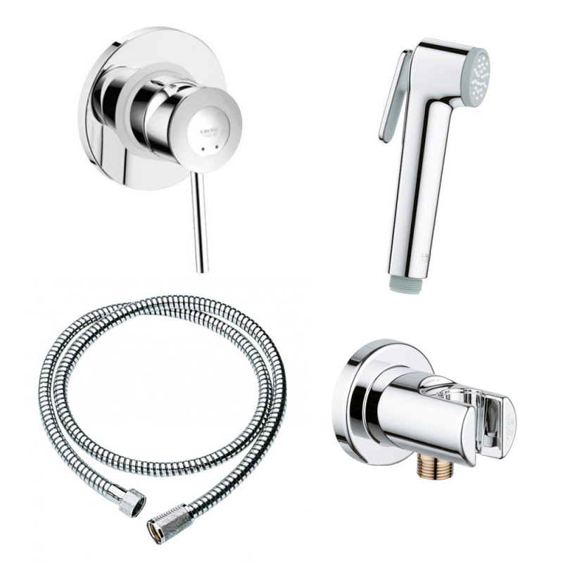 

Набор для гигиенического душа Grohe BauClassic со смесителем 111048 (29048000+28105000+27512001+28628000) хром (53687)