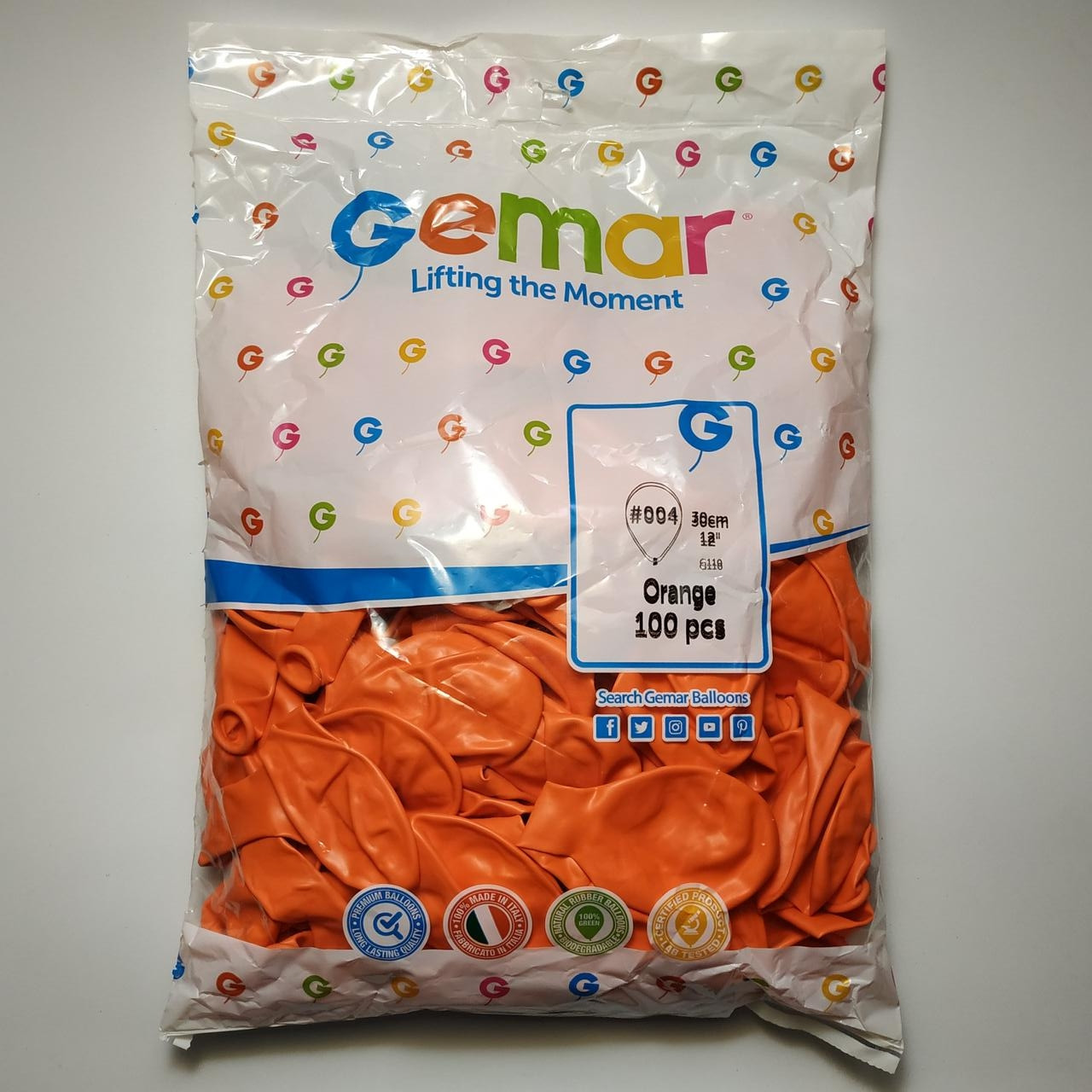 

Воздушные шары Gemar пастель 12"(30 см) оранжевый 100 шт