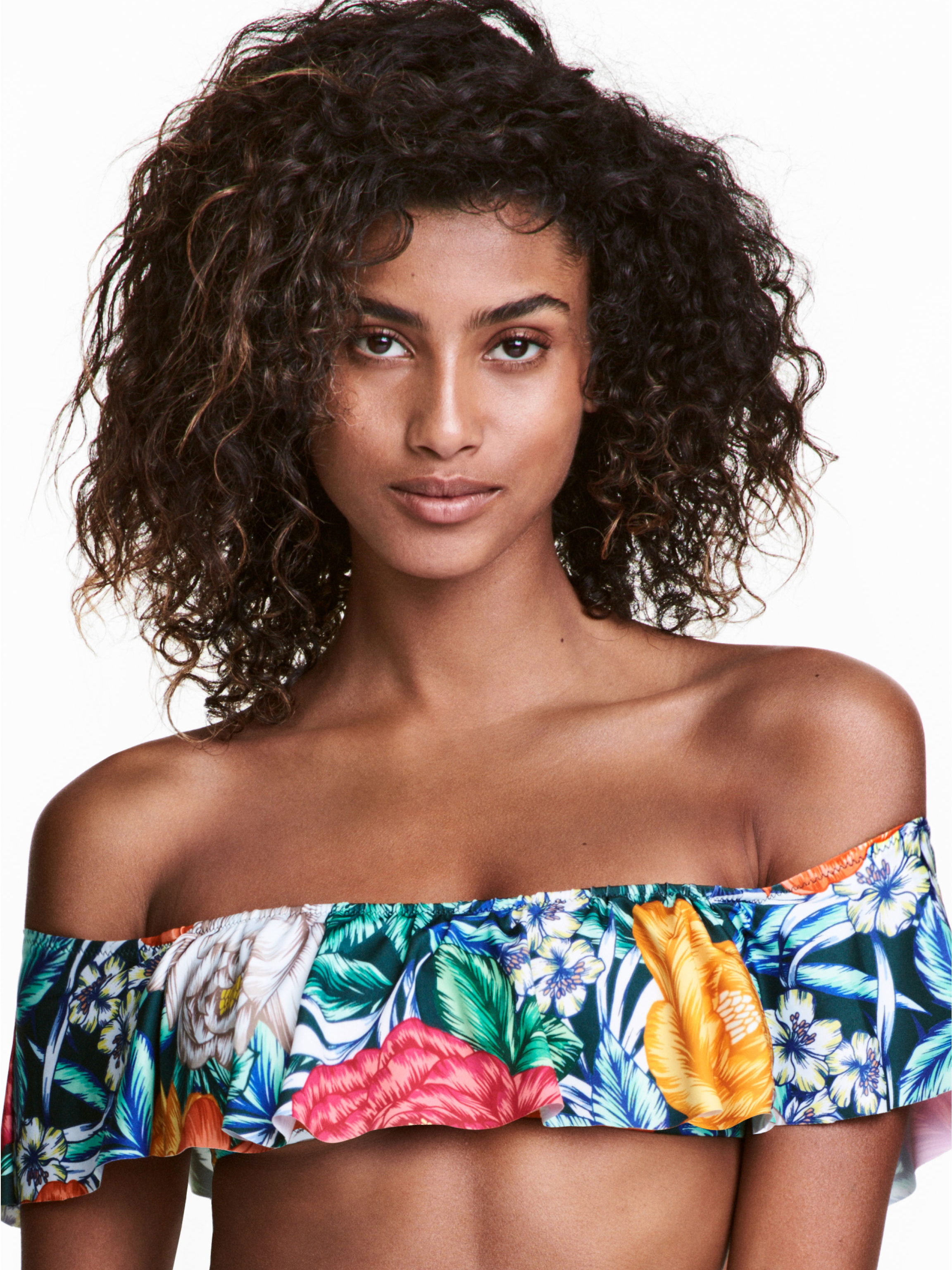 

Верхняя часть купальника H&M 4562945 40 Темно-зеленая в цветы