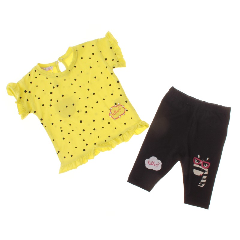 

Футболка + Капри для девочки PeriMasali 7774 104 см салатовый/черный (303002)