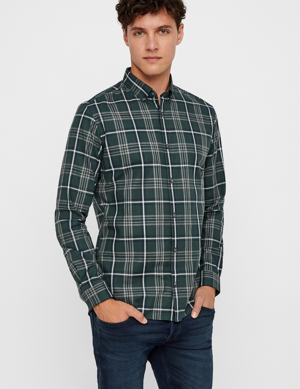 

Рубашка д/р JACK&JONES М0106280 цвет зеленый S