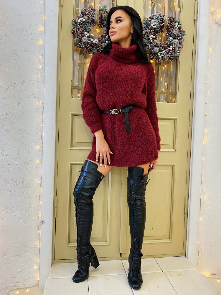 

Платье вязаное Larionoff Lolita 42-46 Бордовое