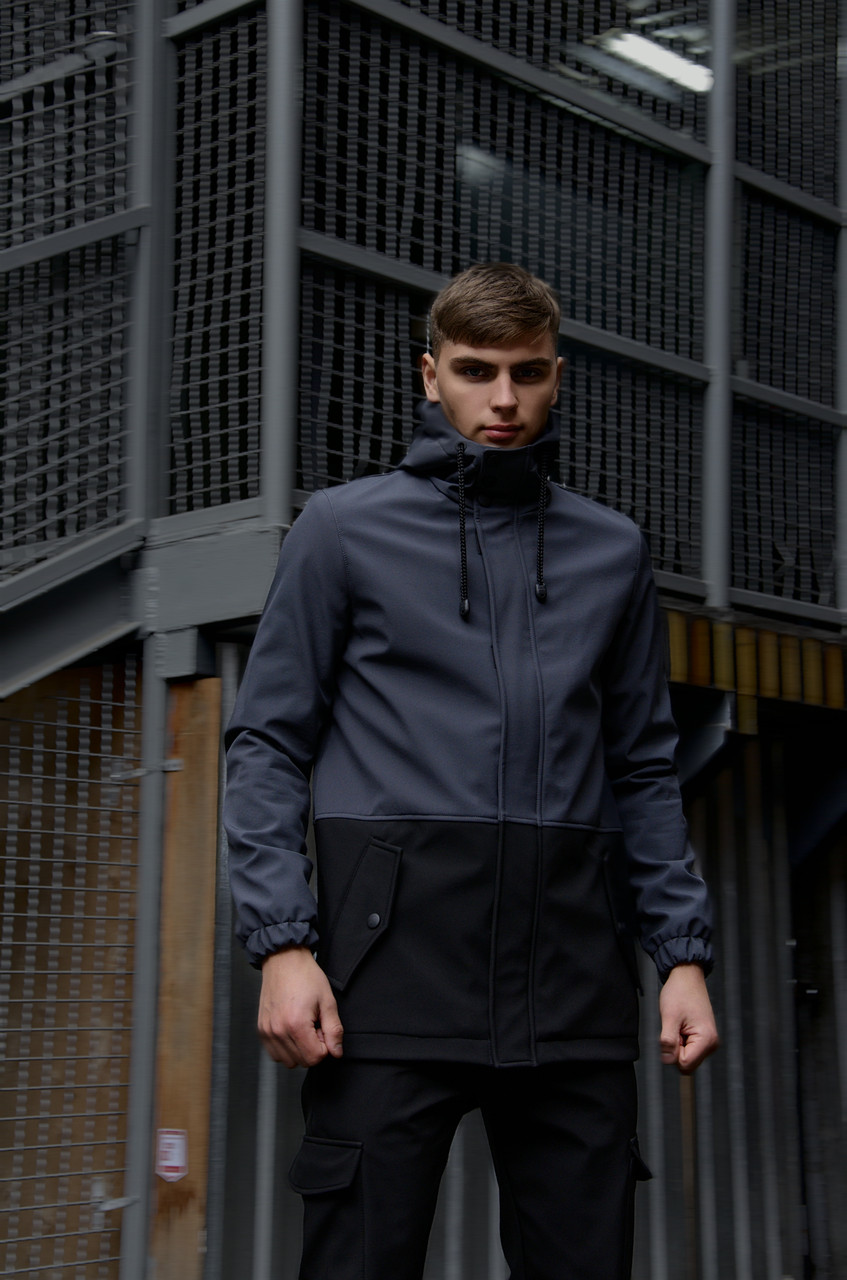 

Куртка мужская Softshell демисезонная "Citizen" Intruder осенняя весенняя на флисе серо - черная, Куртка мужская Softshell демисезонная "Citizen" Intruder осенняя весенняя на флисе серо - черная M