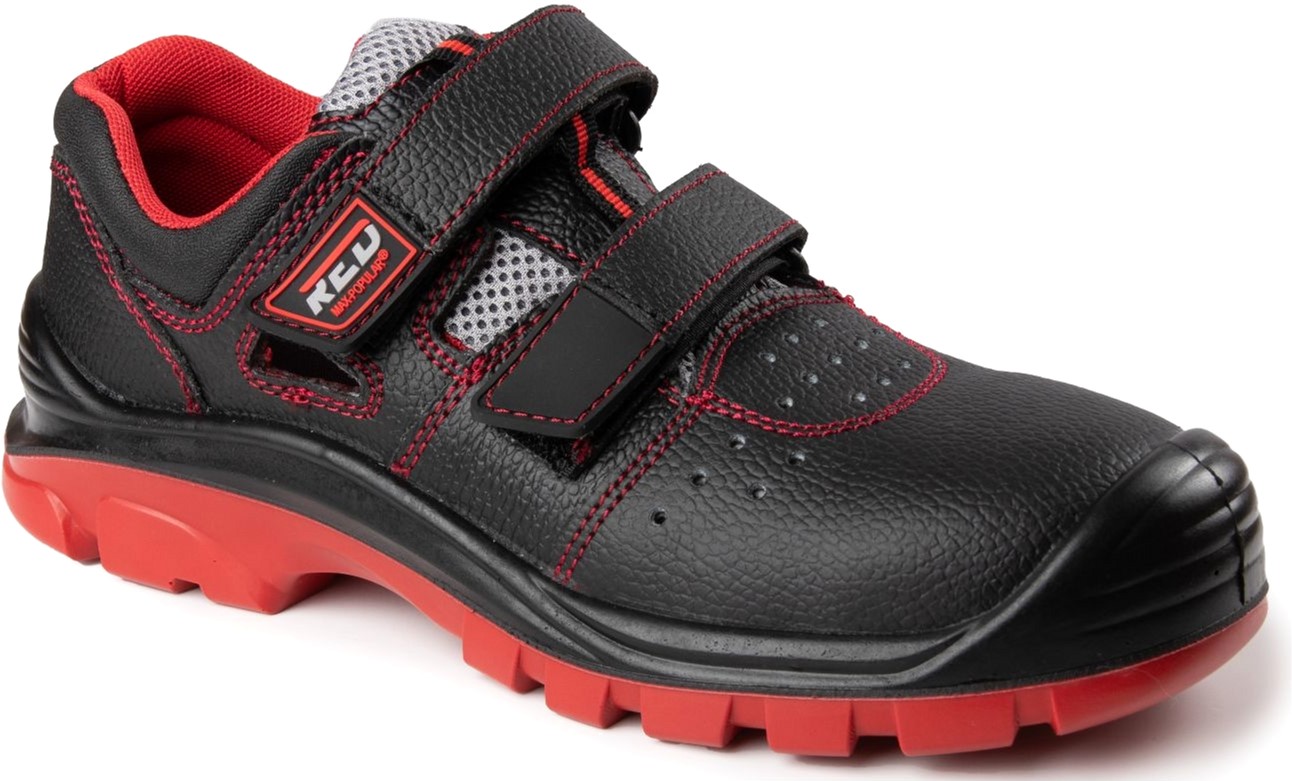 

Сандалії захисні шкіряні Polstar Max-Popular S1P SRC з композитним підноском, металевою вставкою, протиковзною підошвою, розмір 43 Чорно-червоні