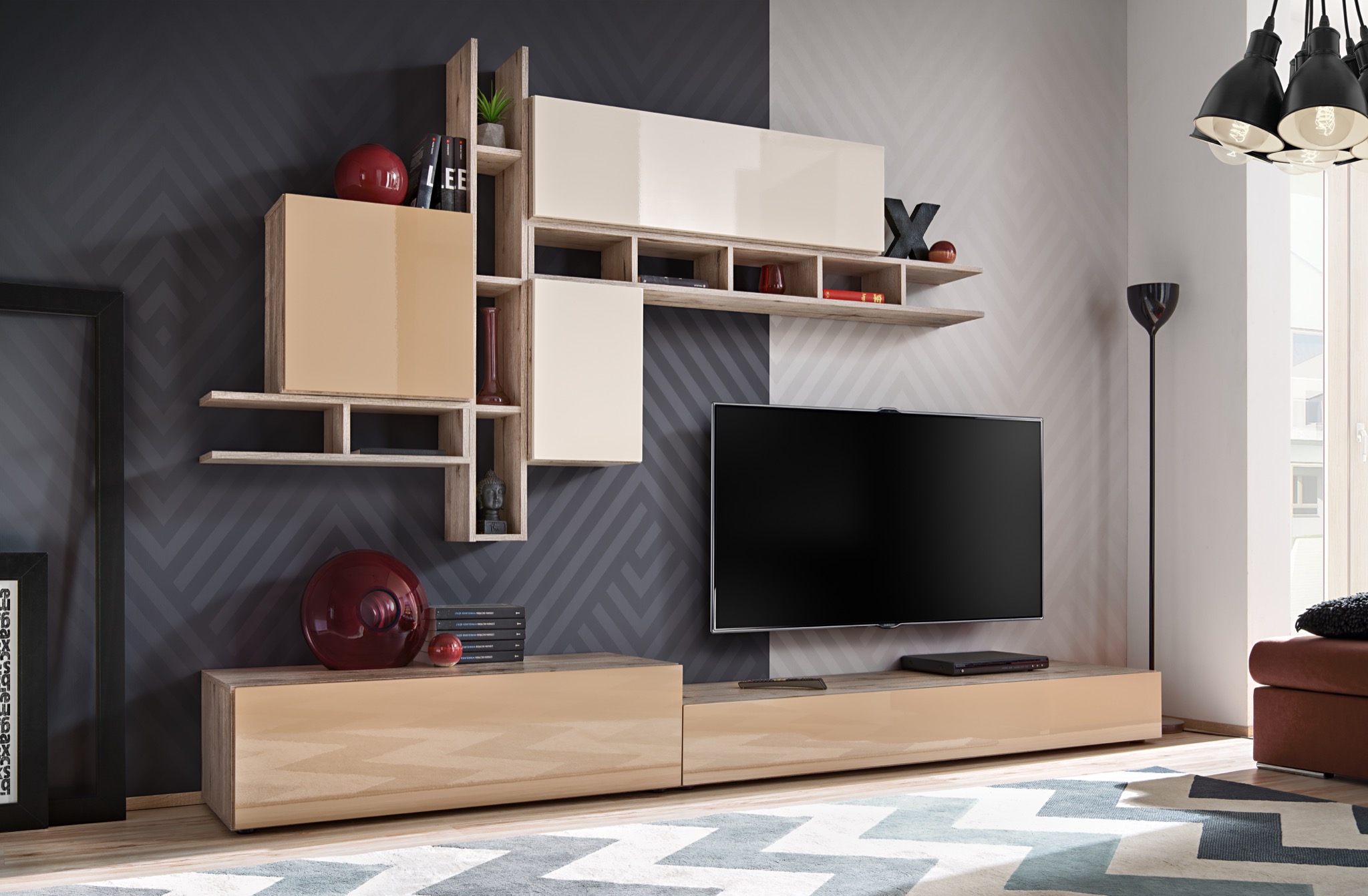 

Меблева стінка Napoli ASM 29 DWCM NP капучіно