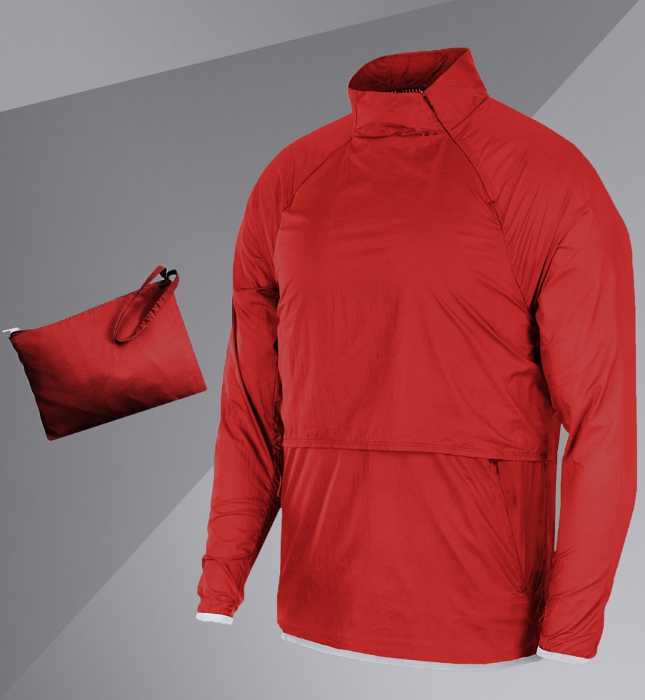 

Мужская ветровка с сумкой чехлом Anorak S Красный S-9972