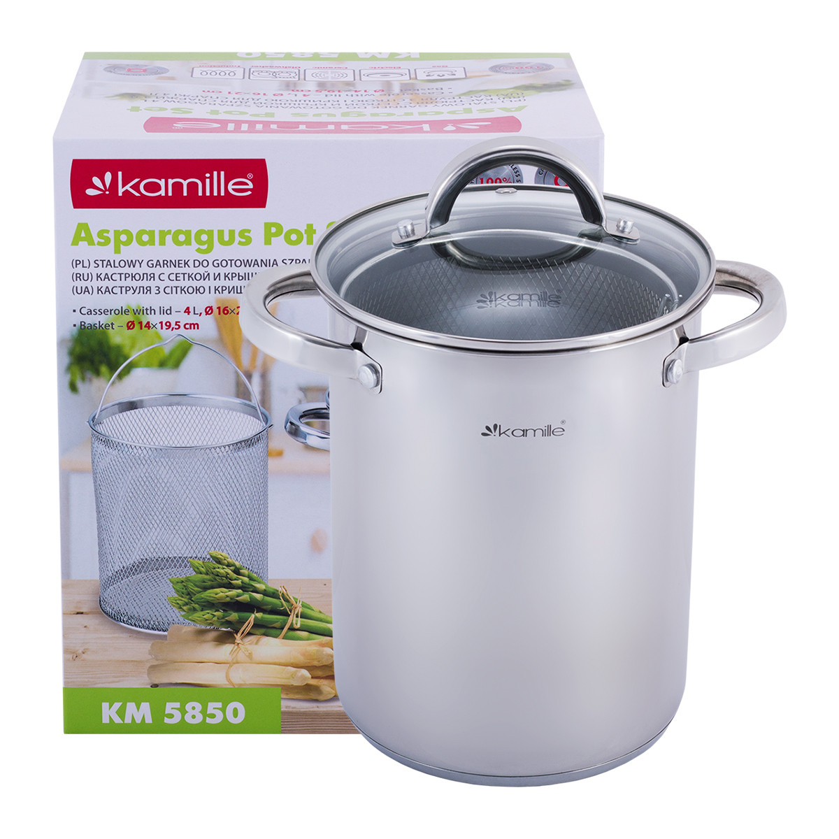 

Кастрюля для спаржи Kamille 4л Ø16*21см из нержавеющей стали KM-5850