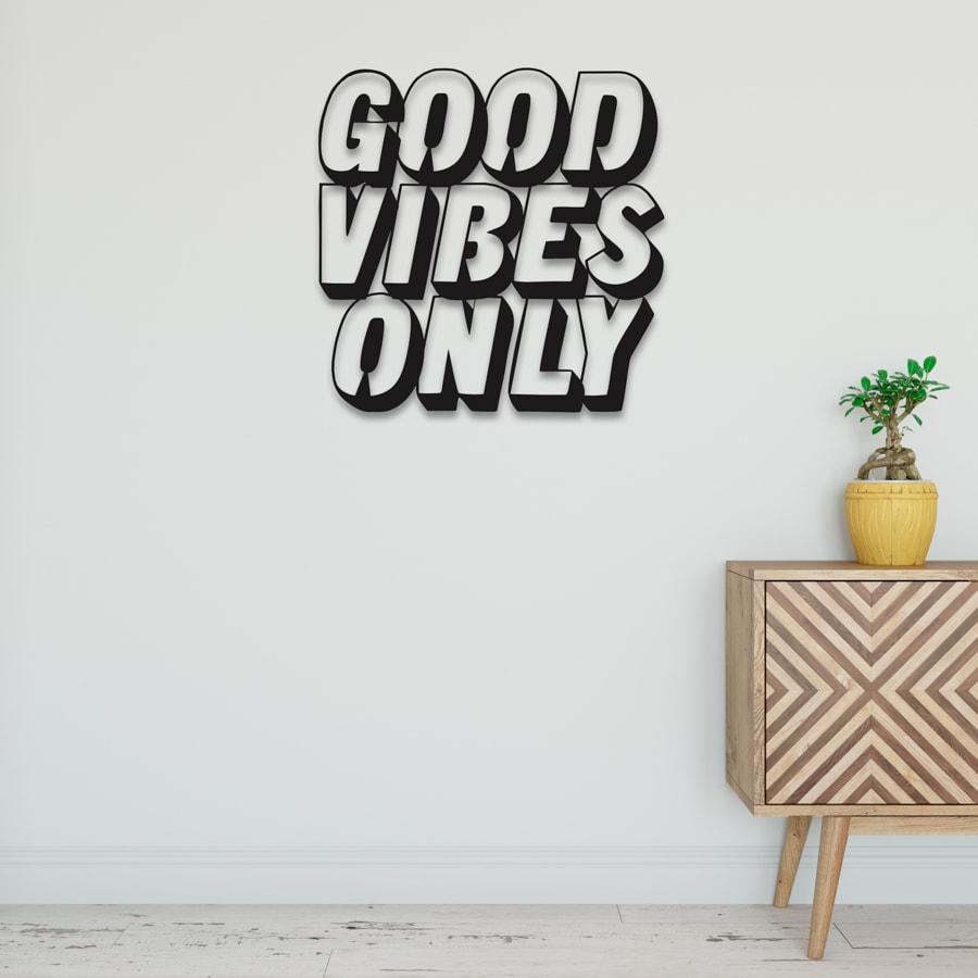 

Декор для стен. Панно из металла "Good vibes only" 84*84 см