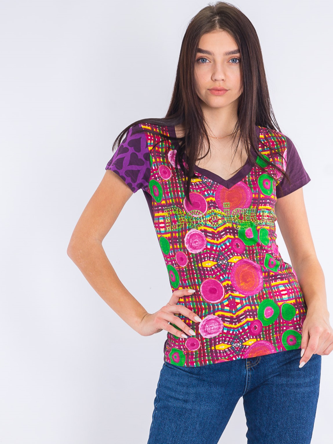 

Футболка с декоративной отделкой Desigual 29t2502 M Мультиколор