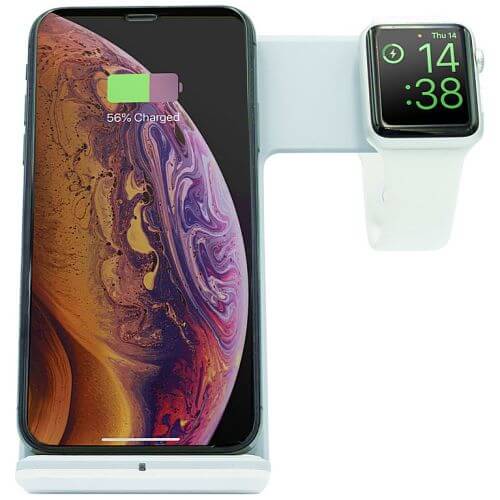

Беспроводное зарядное устройство Qitech Charge Dock Station 2 в 1 для Apple Watch и iPhone White (QT-DS-01wh)