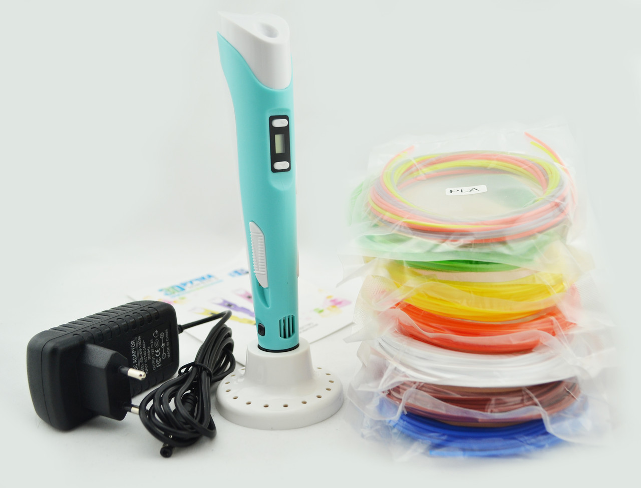 

3D ручка с экраном AG 3d Pen-2 голубая + 60м пластика