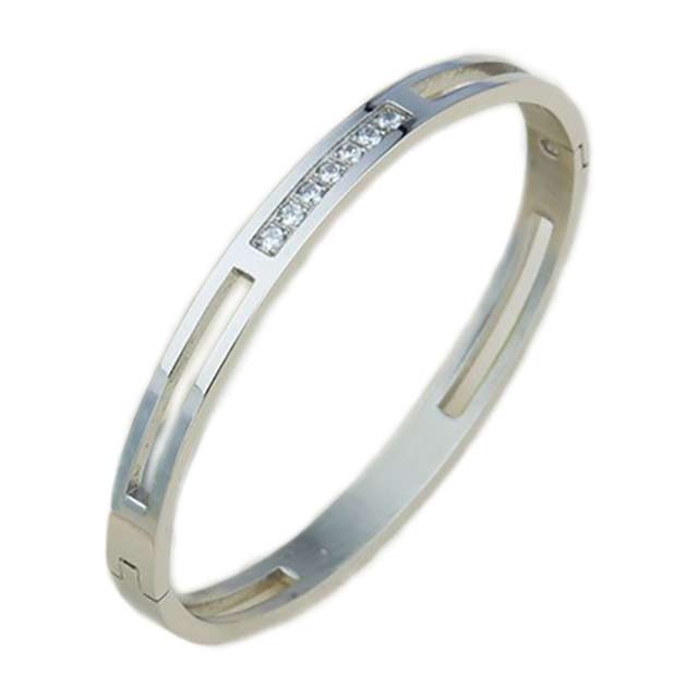 

Женский браслет Прочный DiaDemaGrand Серебряный с белым камнем (091716-15-2)