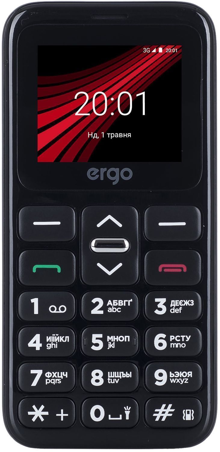 

Мобильный телефон Ergo F186 Solace Dual Sim Black