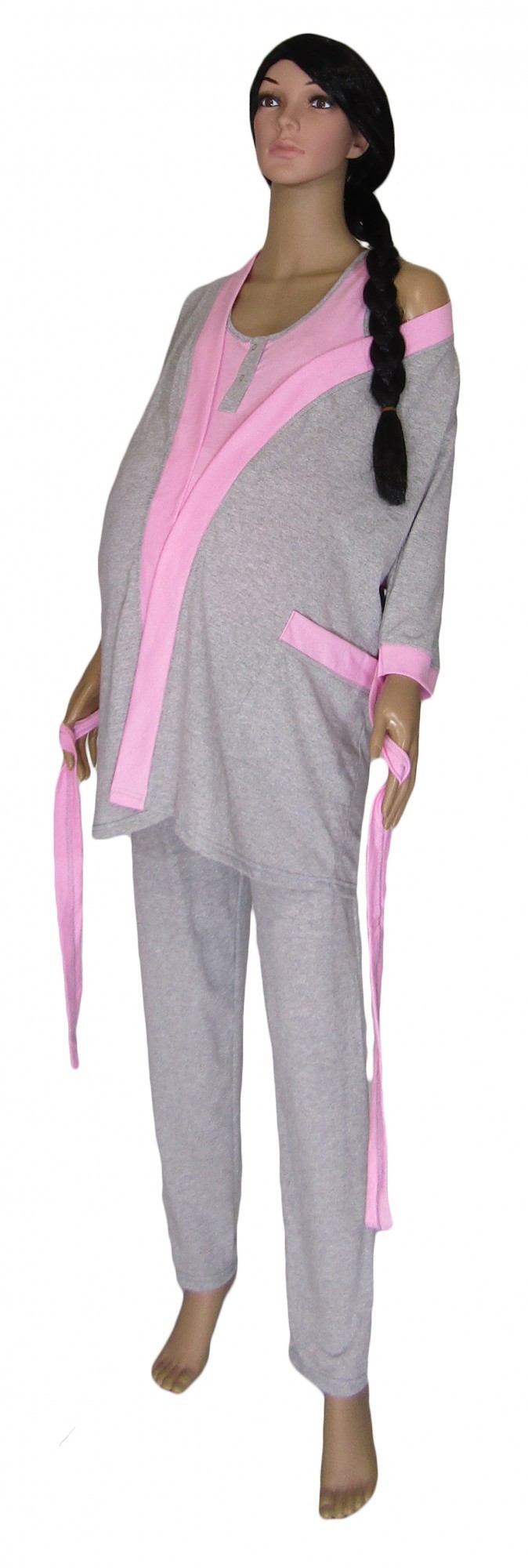 

Комплект теплый для беременных и кормящих (майка + брюки + халат) Укртрикотаж Mindal Soft 48 Серый