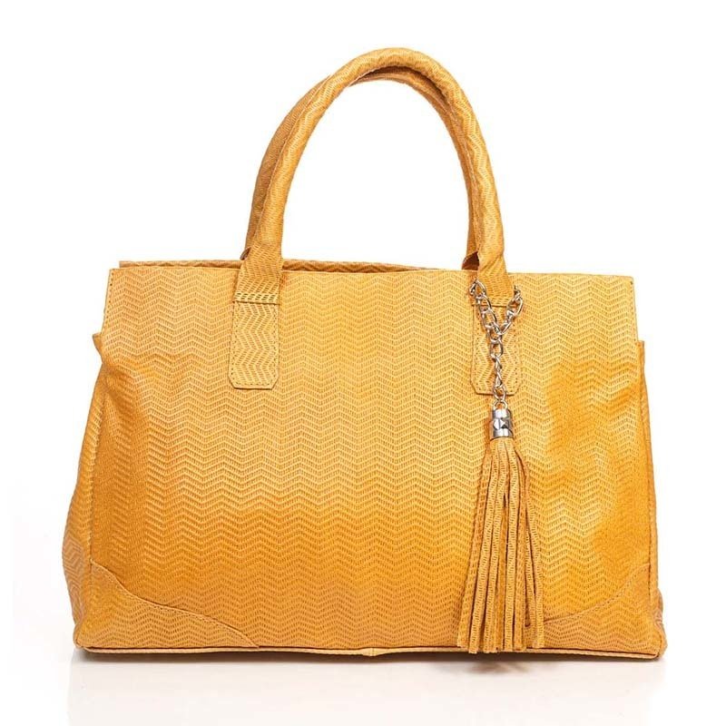 

Женская кожаная сумка Italian bags Коньячный